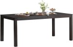 Rectangular Dining Table for 6, Wooden Kitchen Dining Room Table Dinner Table for 4 with Square Legs, Brown