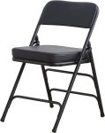 Padded Folding Chair, Foldable Chair with Thick Cushion, Heavy Duty Metal Folding Chair for Outdoor & Indoor & Dining & Party, Black