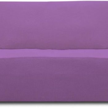Stretch 4 Seater Sofa Slipcover 1-Piece Sofa Cover Furniture Protector Couch Soft with Elastic Bottom for Kids, Polyester Spandex Jacquard Fabric Small Checks Purple