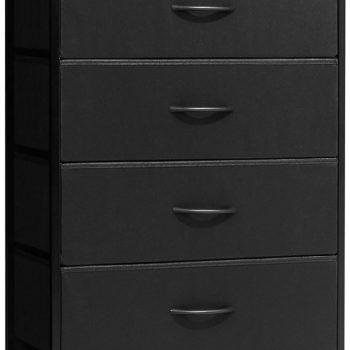 Dresser for Bedroom with 6 Drawers, Tall Chest of Drawers, Black Dressers Bedroom Furniture, Storage Organizer Unit with Bins for Closet, Hallway, Living Room, Entryway