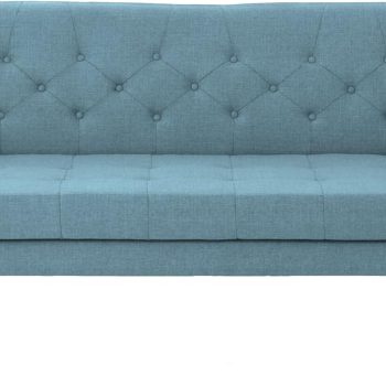 Mid Century Modern Tufted Fabric Sofa, Blue
