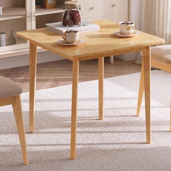 Bamboo Dining Table, Square Dining Table for 2, 27.6" Kitchen Table for Small Space, Writing Table, Easy to Assemble, for Dining Room, Living Room, Office, Kitchen, Apartment, Natural YL70CZ01